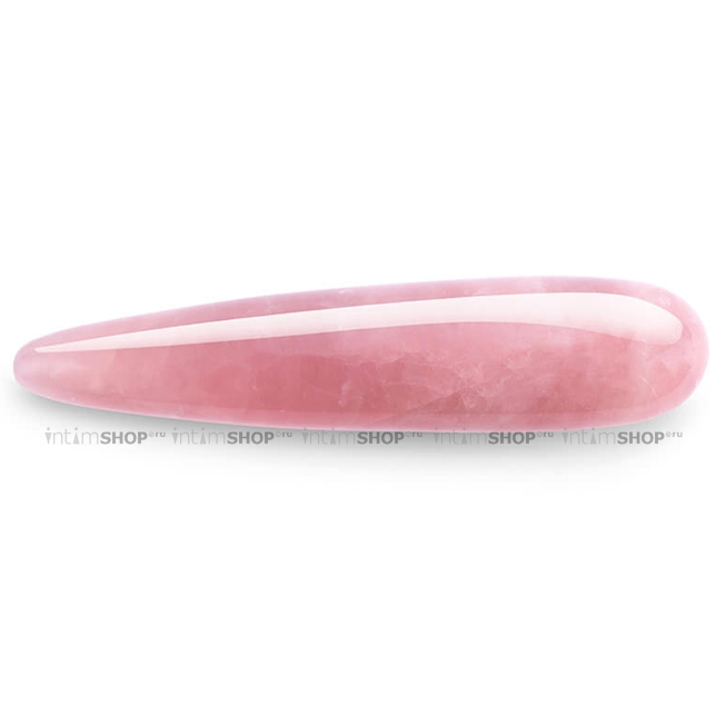 Двусторонний фаллоимитатор из розового кварца Le Wand Crystal Wand 17.8 см, розовый - фото 5