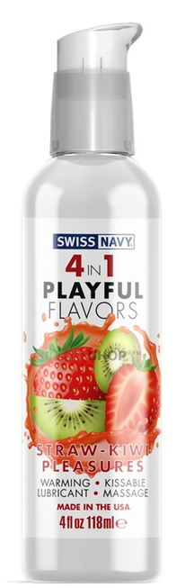 Гель 4 в 1 Swiss Navy Playful Flavors Клубника и киви, 118 мл - фото 1