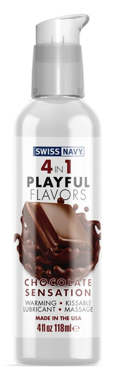 Гель 4 в 1 Swiss Navy Playful Flavors Шоколад на водной основе, 118 мл
