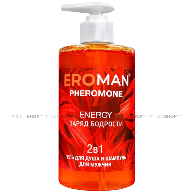 Гель для душа и шампунь для мужчин Bioritm Eroman Energy с феромонами, 430 мл - фото 1