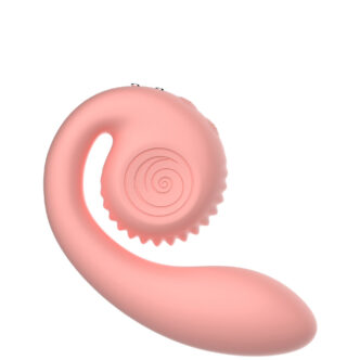Вагинально-клиторальный вибратор SVibe Snail Gizi, персиковый