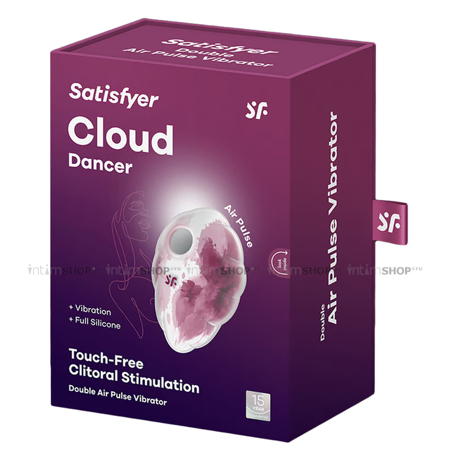 Клиторальный стимулятор с вибрацией Satisfyer Cloud Dancer, красно-белый - фото 2