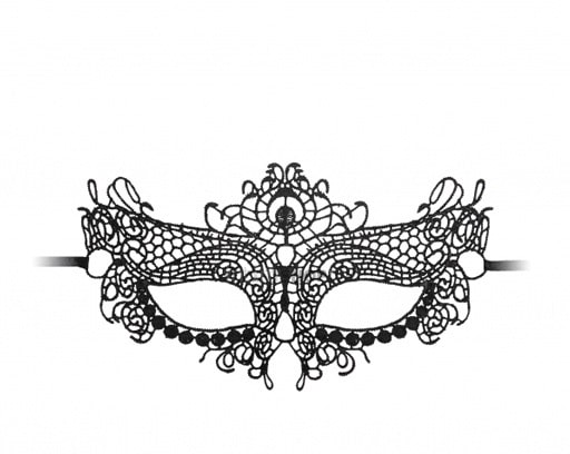 Кружевная маска ручной работы Shots Queen Black Lace, черный