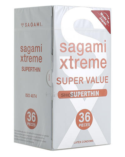 Ультратонкие латексные презервативы Sagami Xtreme Superthin, 36шт - фото 1