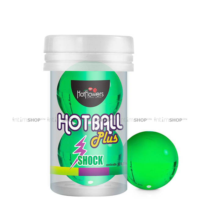 Лубрикант с эффектом жидкой вибрации HotFlowers Hot Ball Plus Shock на силиконовой основе, 3 г х 2 шт - фото 1
