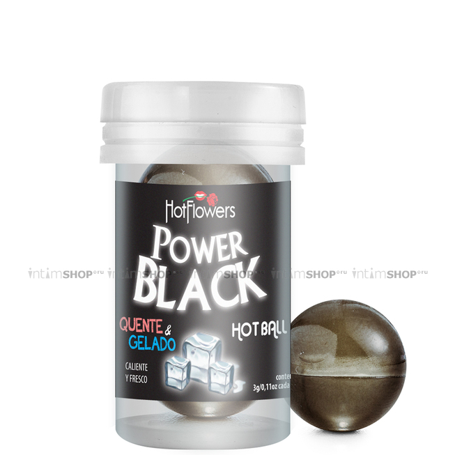 Лубрикант с разогревающе-охлаждающим эффектом HotFlowers Power Black на масляной основе, 3 г х 2 шт - фото 1