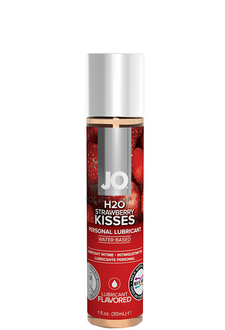 Лубрикант System JO H2O Flavored Клубничные поцелуи, на водной основе, 30 мл - фото 1