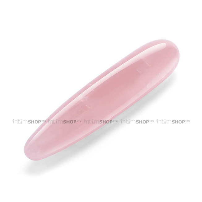 Двусторонний фаллоимитатор из розового кварца Le Wand Crystal Slim Wand 17.8 см, розовый - фото 1