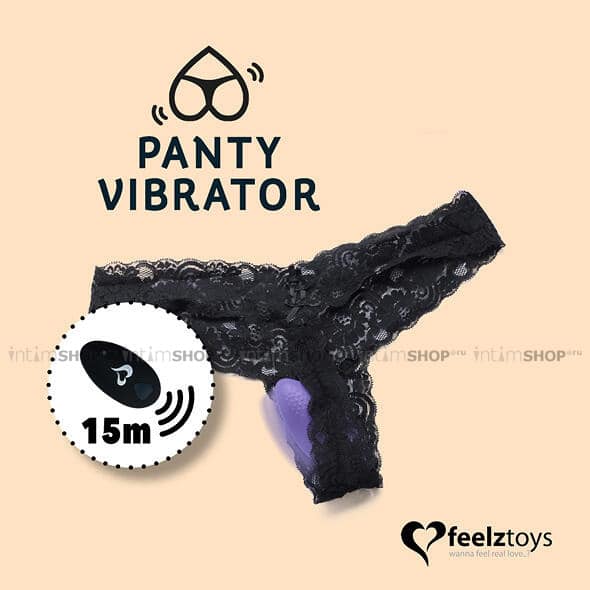 Массажер в трусики FeelzToys Panty Vibe Remote Controlled с пультом ДУ, фиолетовый - фото 6