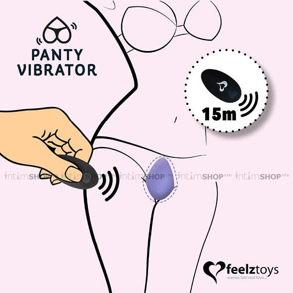 Массажер в трусики FeelzToys Panty Vibe Remote Controlled с пультом ДУ, фиолетовый - фото 2