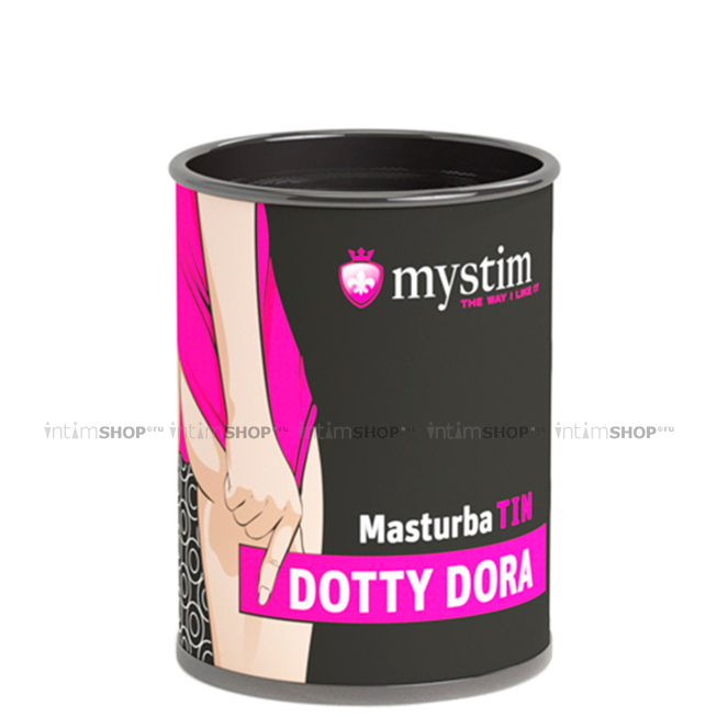 Мастурбатор Mystim MasturbaTIN Dotty Dora Dots, рельеф яркие точки - фото 1