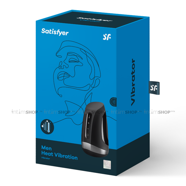 Вибромастурбатор для головки с нагревом Satisfyer Men Heat Vibration, черный - фото 2