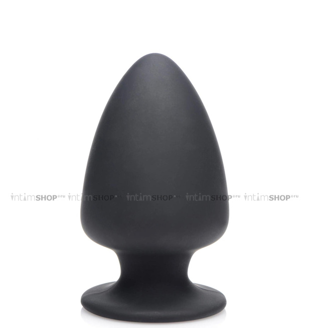 Мягкая анальная пробка XR Brands Squeeze-It Medium, черная - фото 1