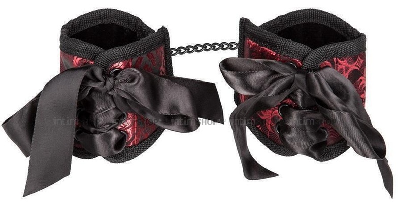 Наручники California Exotic Novelties Scandal Corset Cuffs на завязках, красный - фото 1