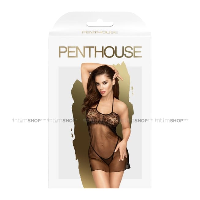 Комплект сорочка Penthouse All Yours и трусики, черный, L/XL - фото 3