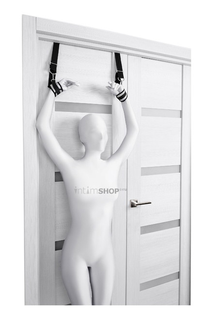 

Подвесные наручники на дверь Anonymo by Toyfа, черные с серебристым