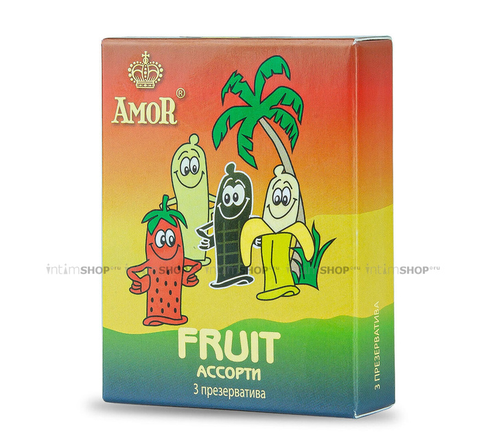 Презервативы Amor Яркая Линия Fruit, ассорти, 3 шт - фото 1