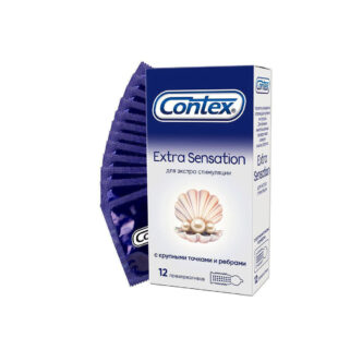 Презервативы Contex №12 Extra Sensation с крупными точками и ребрами