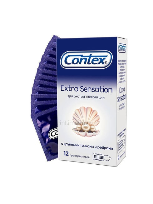 Презервативы Contex №12 Extra Sensation с крупными точками и ребрами - фото 1