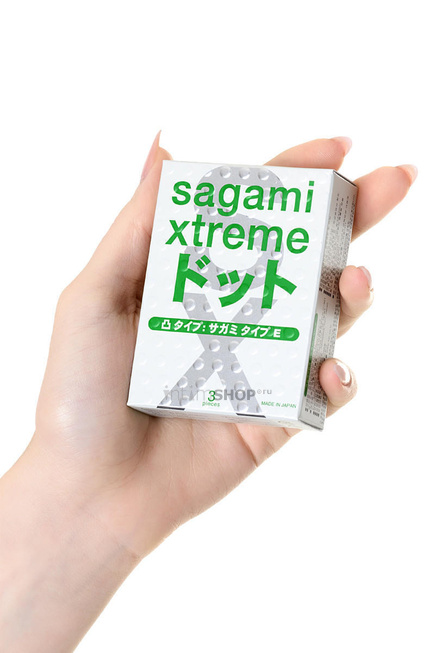 Латексные презервативы с точками Sagami Xtreme Type-E, 3шт - фото 3