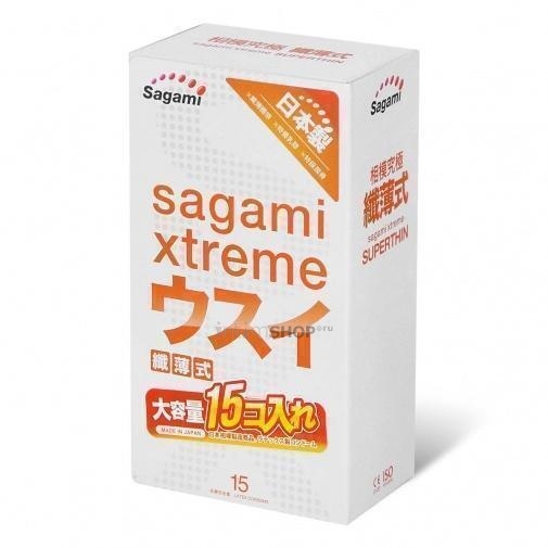 Ультратонкие латексные презервативы Sagami Xtreme Superthin, 15шт - фото 1