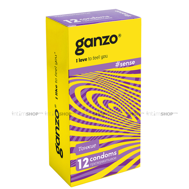 Ультратонкие презервативы Ganzo Sense, 12 шт
