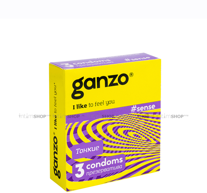 Ультратонкие презервативы Ganzo Sense, 3шт