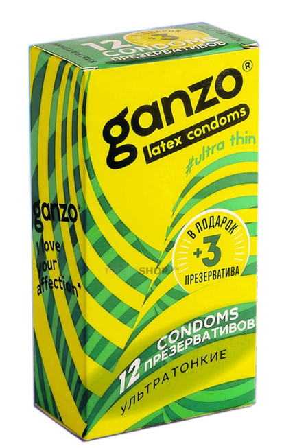Презервативы ультратонкие Ganzo Ultra Thin, 15 шт