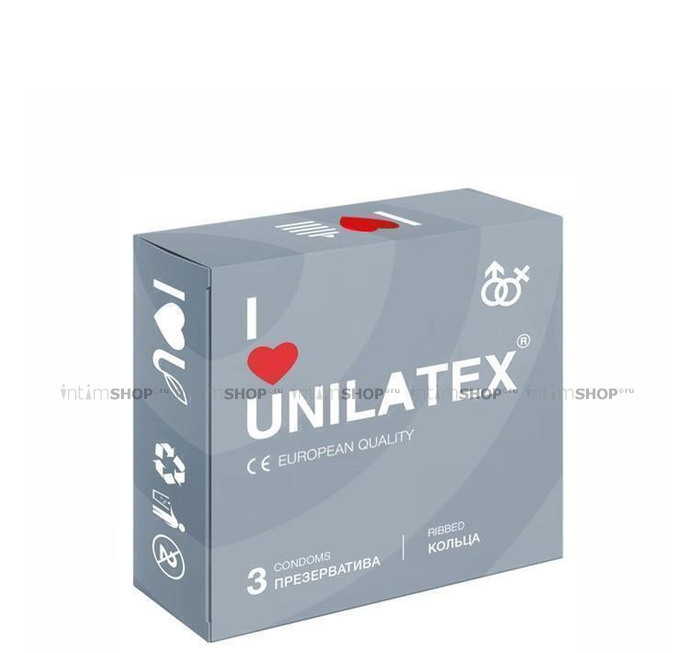 Презервативы Unilatex Ribbed 3 шт. - фото 1