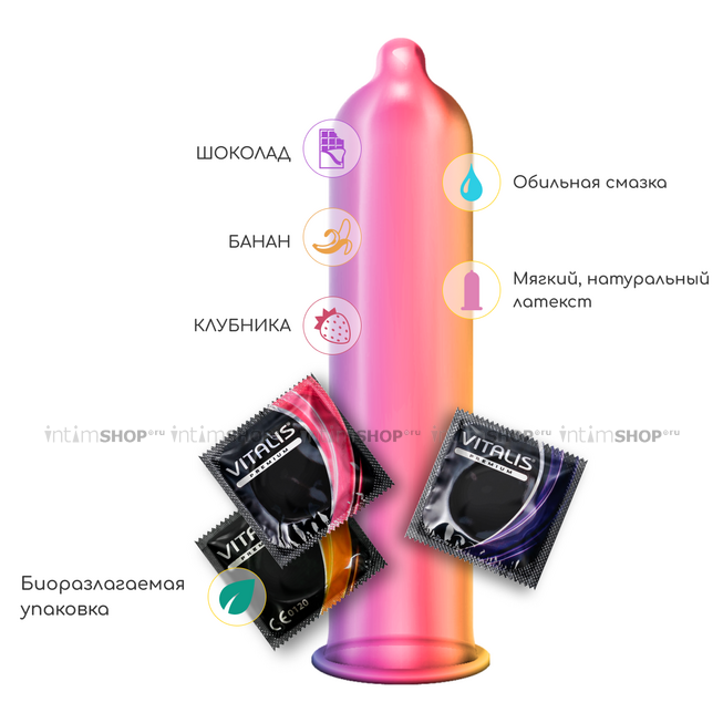 Презервативы Vitalis Premium Color&Flavor цветные ароматизированные, 3 шт - фото 5