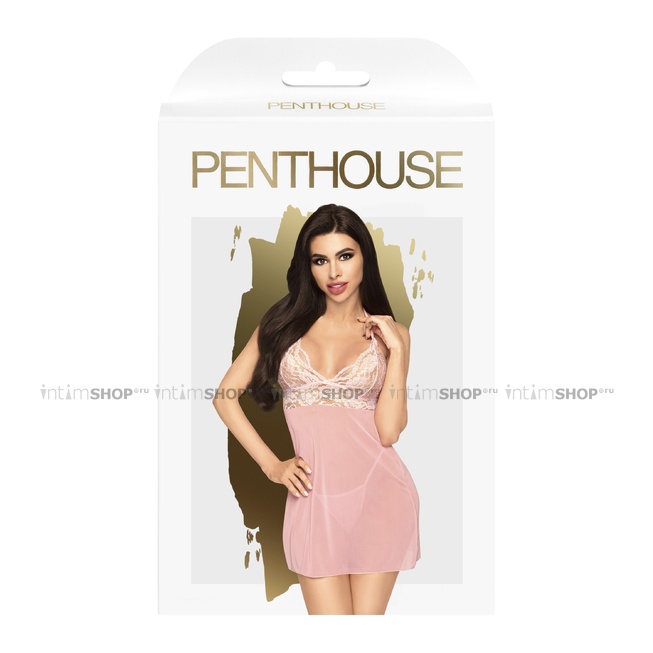 Комплект пеньюар Penthouse Bedtime Story и трусики, розовый, L/XL - фото 3