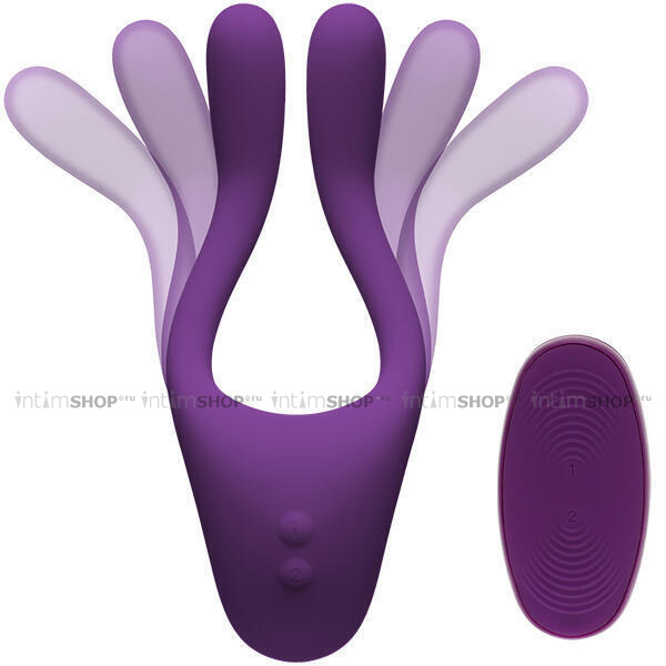 Гибкий стимулятор для пар с пультом ДУ Doc Johnson Tryst™ v2, фиолетовый
