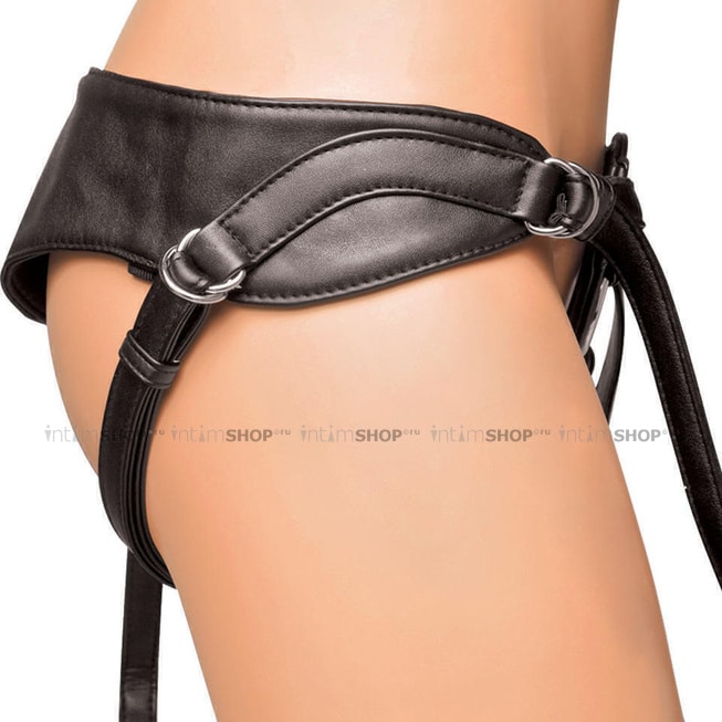 Трусики для страпона Patent Leather Strap On Harness Lux Fetish, черный, OS - фото 4