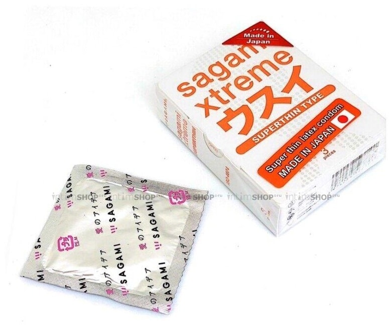 Ультратонкие латексные презервативы Sagami Xtreme Superthin, 3 шт - фото 2