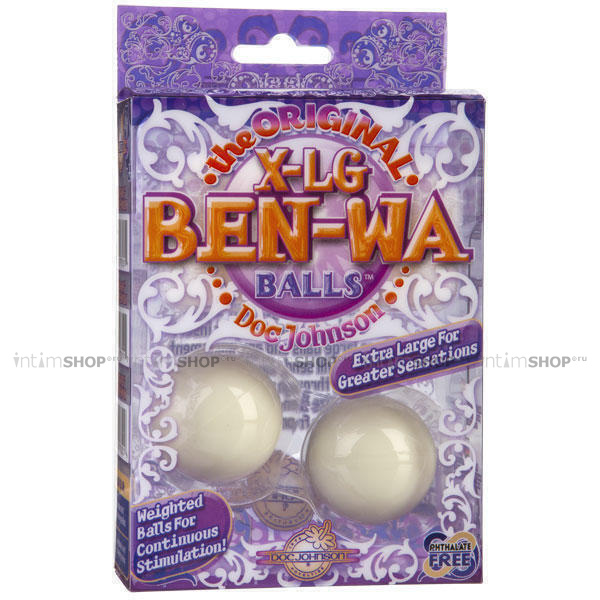 Вагинальные шарики Doc Johnson X-Large Ben Wa Balls, белые - фото 3