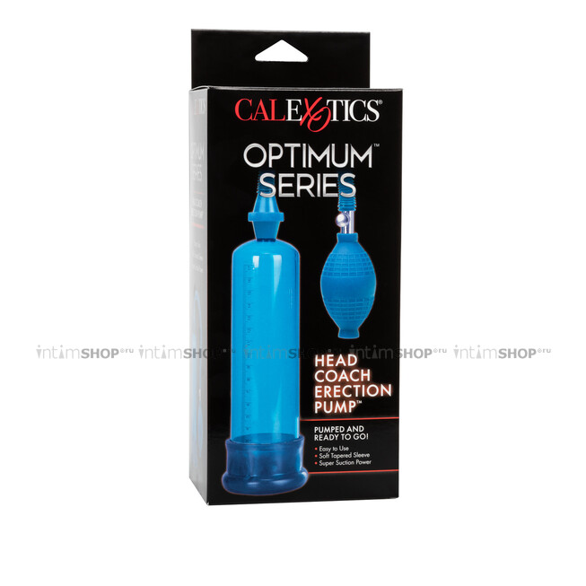 Вакуумная помпа California Exotic Novelties Head Coach Penis Pump, синяя - фото 3