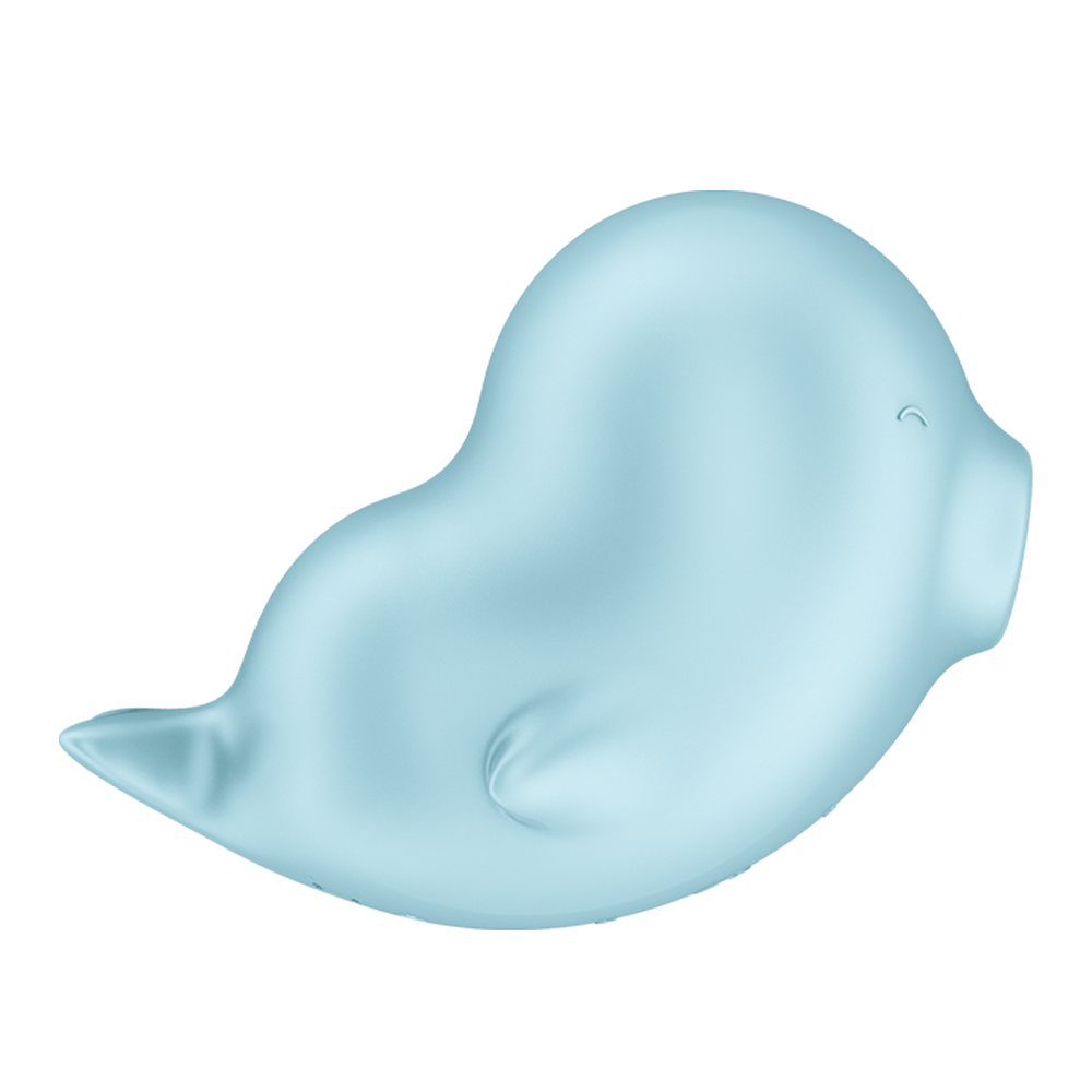 Вакуумный стимулятор клитора с вибрацией Satisfyer Sassy Seal, голубой