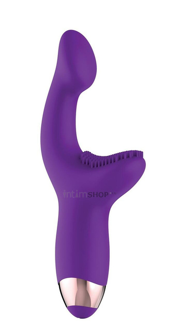 Вибратор с клиторальной щеточкой Evolved G-Spot Pleaser, фиолетовый - фото 1