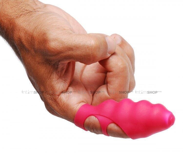 Вибронасадка на палец XR Brands Frisky Ripples, розовый - фото 1
