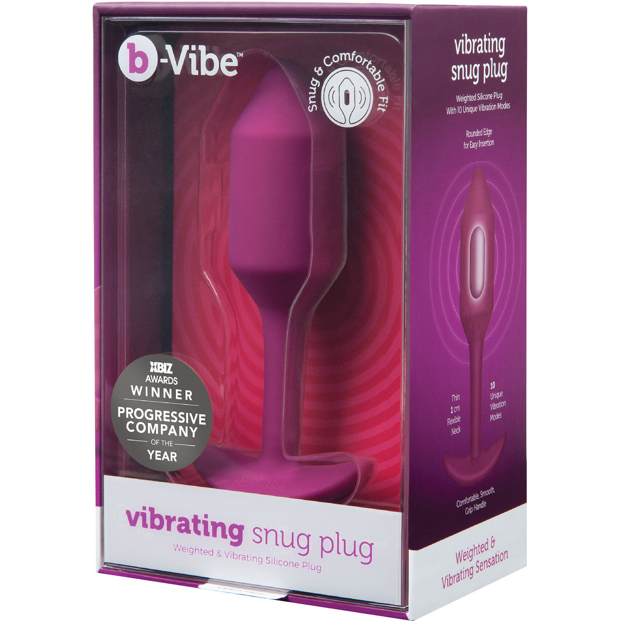 Вибропробка для ношения b-Vibe Vibrating Snug Plug 2, розовая